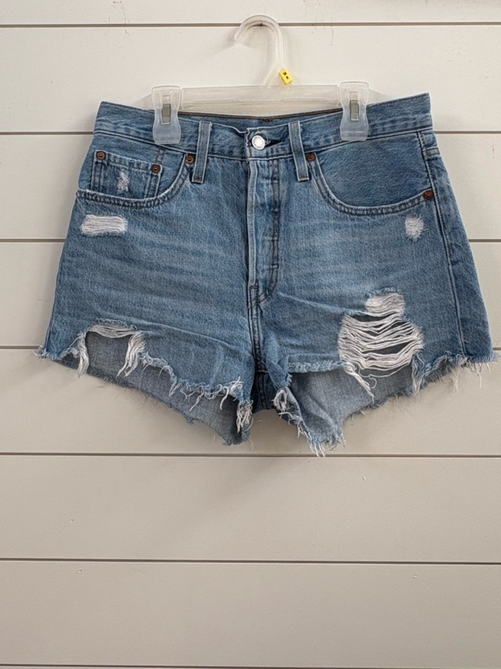 Levi's Distressed Blue Denim Cutoff Shorts
